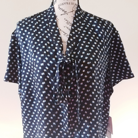 Jones New York Tops - Jones New York Tie Neck Silk Blouse Sz 20W